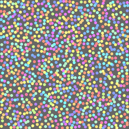 Background of round confetti. Vector pastel isolated confetti on gray background pattern.のイラスト素材