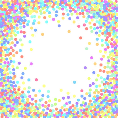 Background of round confetti. Vector pastel isolated confetti on white background pattern.のイラスト素材