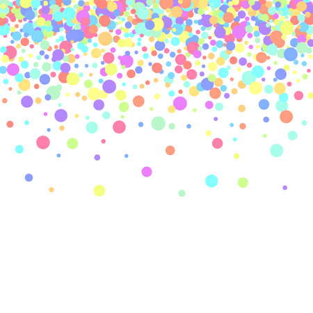 Background of round confetti. Vector pastel isolated confetti on white background pattern.のイラスト素材