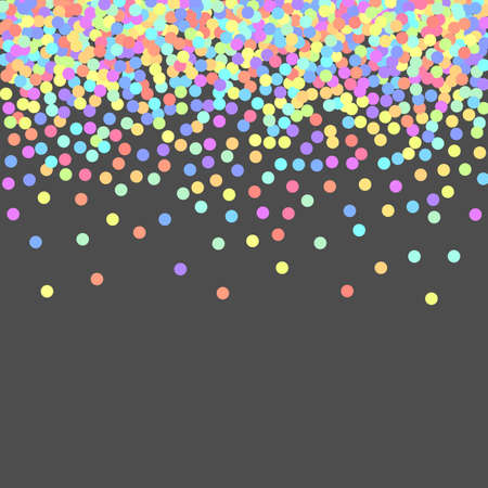 Background of round confetti. Vector pastel isolated confetti on gray background pattern.のイラスト素材