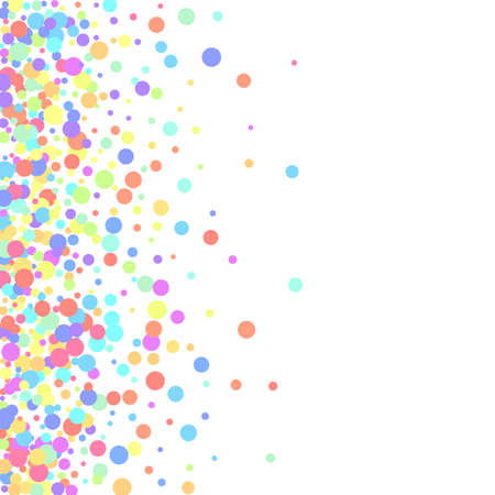 Background of round confetti. Vector pastel isolated confetti on white background pattern.のイラスト素材