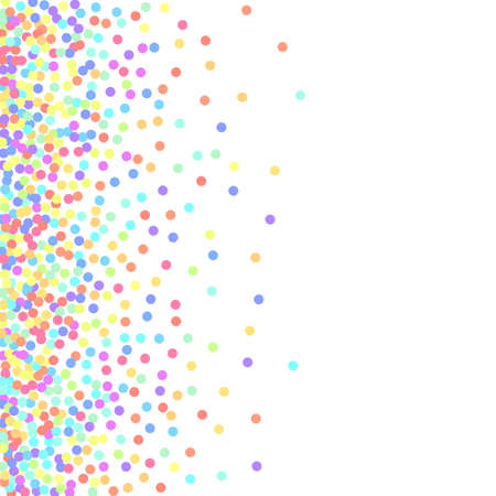 Background of round confetti. Vector pastel isolated confetti on white background pattern.のイラスト素材