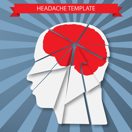 Vector illustration of headache, migraine or psychology conceptのイラスト素材