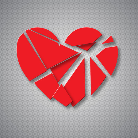 heart broken into pieces. EPS10 vectorのイラスト素材