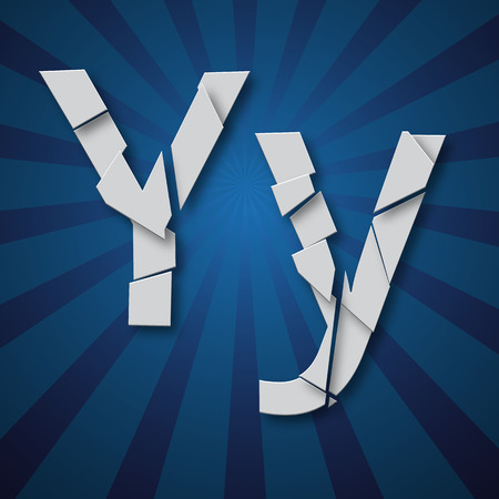 Grunge alphabet type font set, vector collection of broken into pieces lettersのイラスト素材