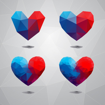 Simple web icon in vector, heart illustration polygonのイラスト素材