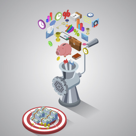 Isometric  illustration of business tools. EPS10 vectorのイラスト素材