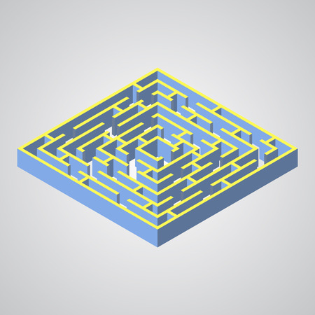 3D labyrinth Isometric flat style vector illustration EPS10のイラスト素材