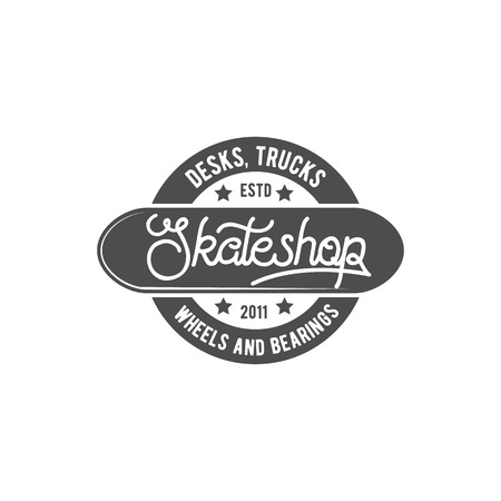Vintage biking and skating badge, design elements or label.のイラスト素材