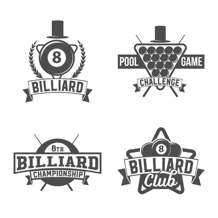Set of vintage billiard labels emblemsのイラスト素材