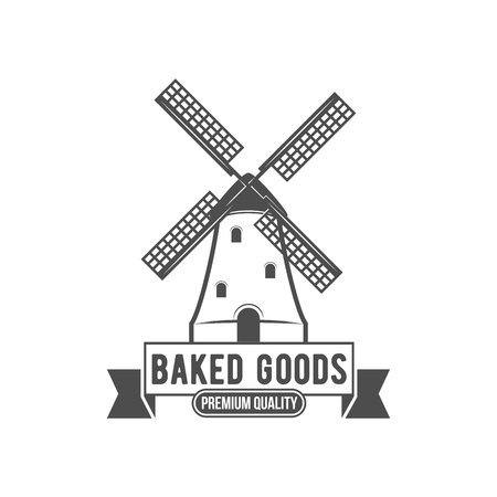 Bakery badge, icon modern style . Retro and design elements isolated on white backgroundのイラスト素材