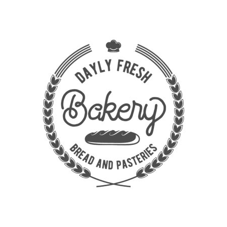 Bakery badge, icon modern style vector. Retro and design elements isolated on white backgroundのイラスト素材
