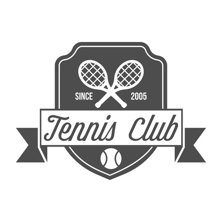 Tennis sports logo, label, emblem, design elementsのイラスト素材