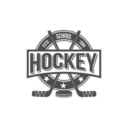 hockey logo badge design elementsのイラスト素材