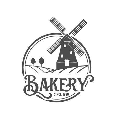 vintage retro bakery logo badge or labelのイラスト素材