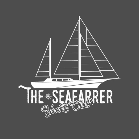 Set of yachting badgesのイラスト素材