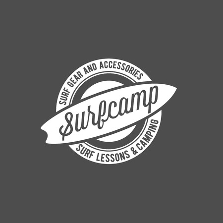 vintage surfing label, badge and emblemsのイラスト素材