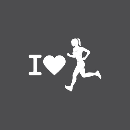 Running logo, marathon concept, sport activities, triathlon vector line iconのイラスト素材