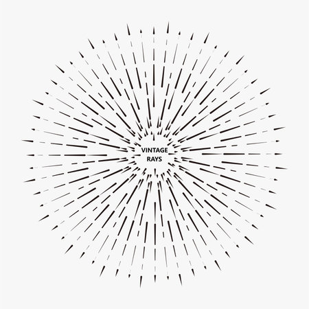 Vintage sunburst. Hand drawn sunbursts. Vector illustration.のイラスト素材