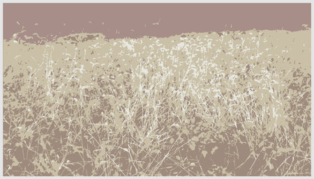 Vintage background with dry grass. Grunge vector illustration.のイラスト素材