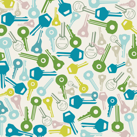 vector of colorful key pattern backgroundのイラスト素材