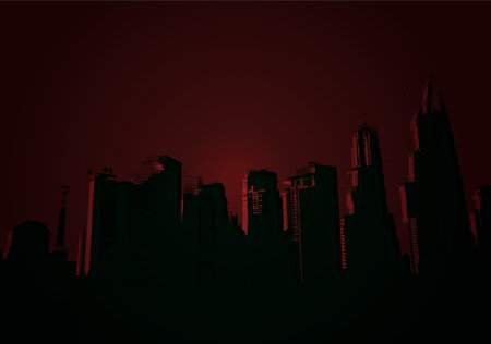 abstract graphic composition, city night.(ai eps10 with transparency effect)のイラスト素材