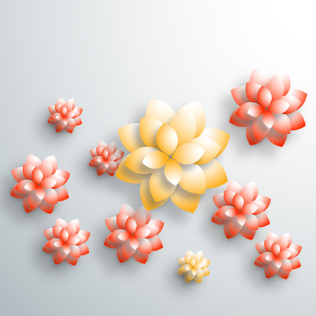 abstract floral pattern with gray background.(ai eps10 with transparency effect)のイラスト素材