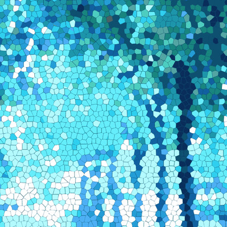 blue mosaic style tree pattern backgroundのイラスト素材