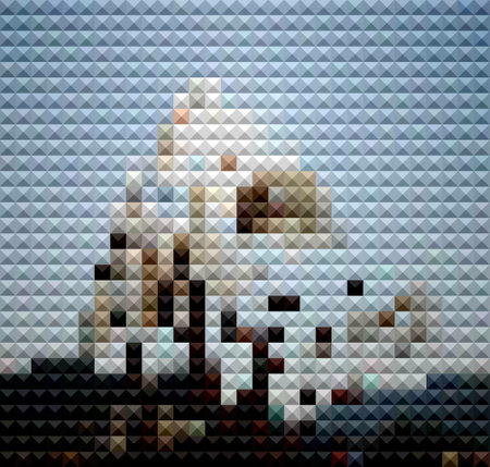 abstract mosaic check pattern background.(ai eps10 with transparency effect)のイラスト素材