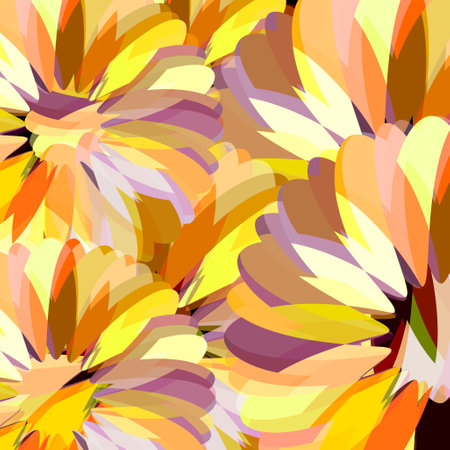 yellow retro floral background.(ai eps10 with transparency effect)のイラスト素材