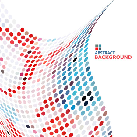 abstract colorful wave polka dots pattern backgroundのイラスト素材