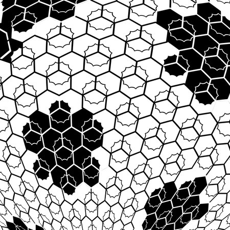 abstract black and white hexagon pattern background
