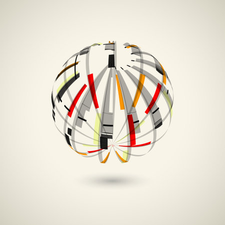 abstract 3d ball style red line pattern background.(ai eps10 with transparency effect)のイラスト素材