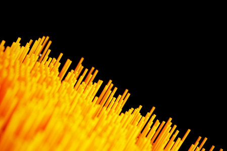 Close up of spaghetti pasta on black background with copy space for textの写真素材