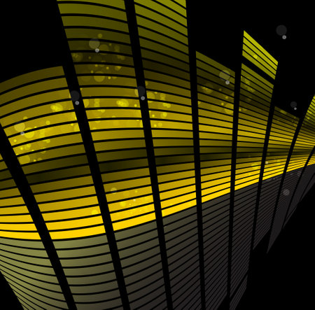 Abstract background with stripes. Vector illustration. Yellow and black colors.のイラスト素材
