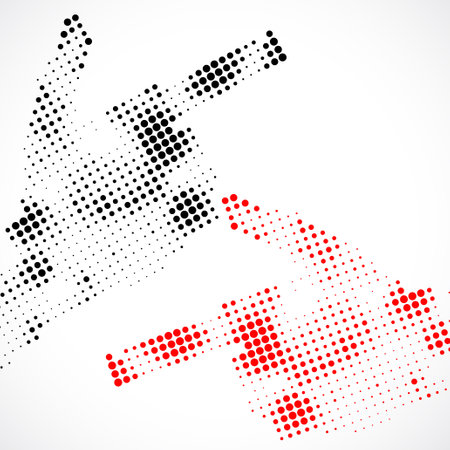 abstract vector halftone background - red, black and whiteのイラスト素材