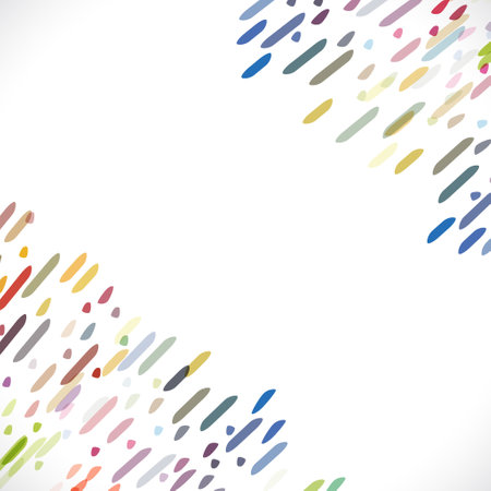 abstract background with colored lines and dots on a white background.のイラスト素材
