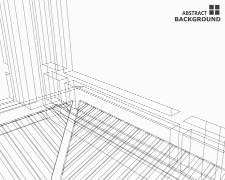 Abstract architectural 3D construction. Concept - modern architecture and designing.のイラスト素材
