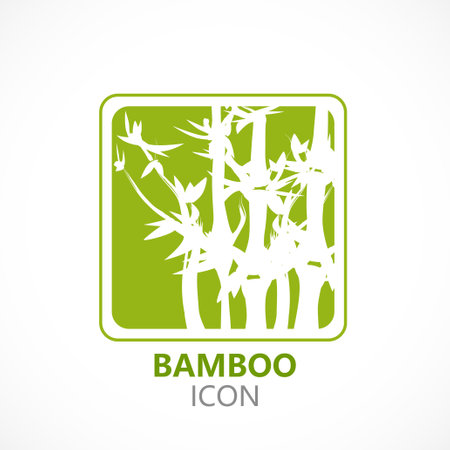 Vector logo of bamboo in green color on white background.のイラスト素材