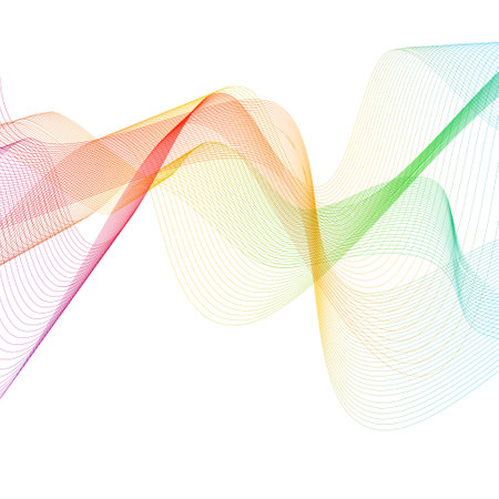 Abstract colorful wave line on white background. Vector illustration for your designのイラスト素材