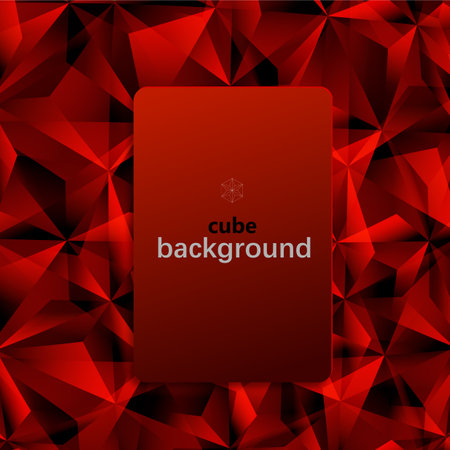 Abstract red polygonal background. Vector illustration for your design.のイラスト素材