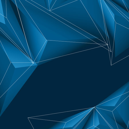 Abstract blue polygonal background. Vector illustration for your design.