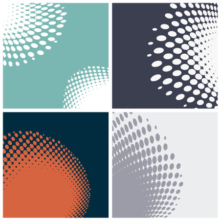 Set of halftone dots. Halftone effect. Vector illustration.のイラスト素材