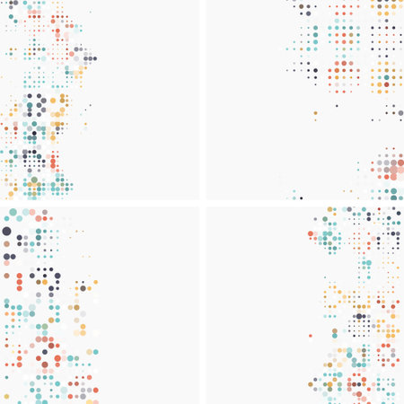 Set of colorful halftone dots on white background. Vector illustration.のイラスト素材