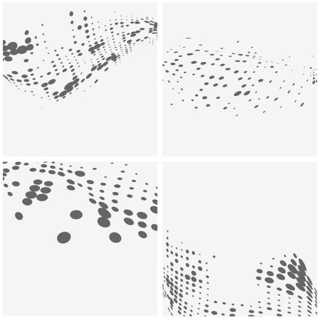 Set of halftone dots. Vector illustration. Design elements.のイラスト素材