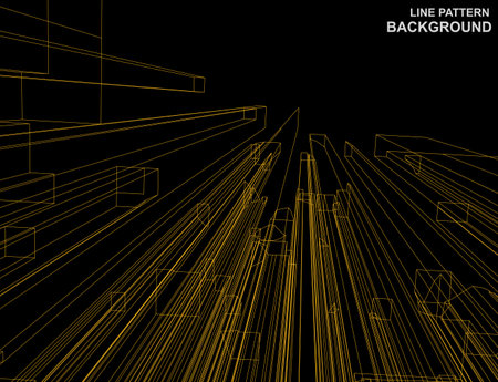 Abstract architectural 3D construction. Architectural project. Vector illustration.のイラスト素材