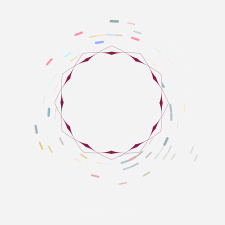 Circular, concentric and radial lines. Abstract geometric circle elementのイラスト素材