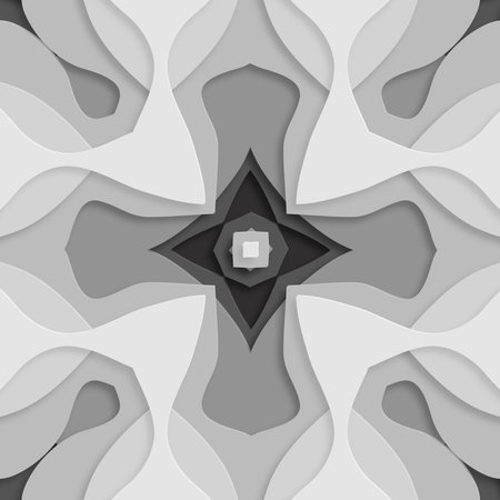 3D abstract paper art style, design layout for business presentations, Paper cut background. Abstract realistic paper decoration for designのイラスト素材