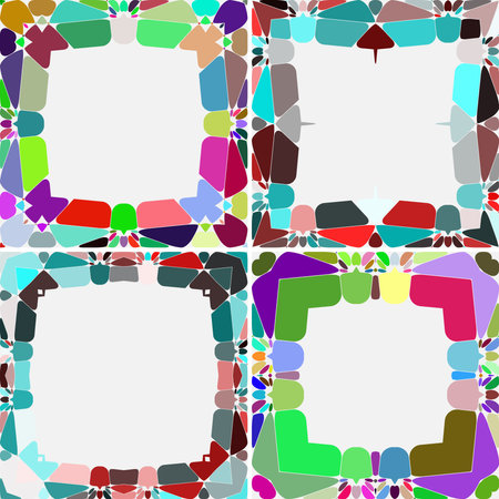Abstract seamless pattern with geometric shapes. Colorful mosaic background. Vector illustration.のイラスト素材