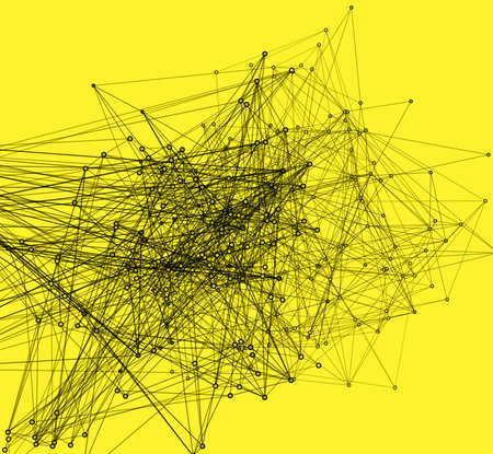 Abstract background with connected lines and dots. Connection structure. Vector illustration.